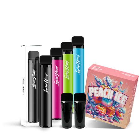 Vape Battery + 2 Pods Peach Ice Vape Pens Lucky Hemp   