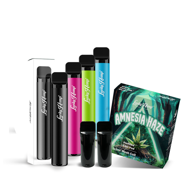 Vape Battery + 2 Pods Amnesia Vape Pens Lucky Hemp   